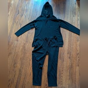 Soft Sweater Black Hoodie and Jogger Set